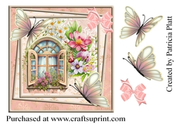 Butterfly Window 7x7 Card Topper