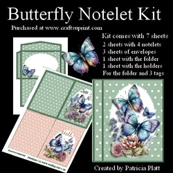 Blue Butterflys Notelet Kit