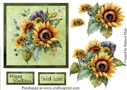 6x6 Birthday Sunflowers topper