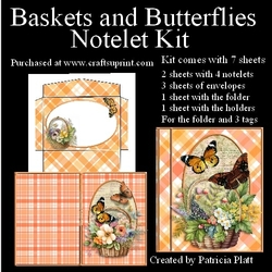 Butterflies and Baskets Notelet Kit