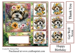7x7 Dog Floral Path