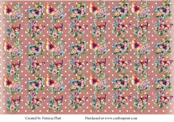 Pink Flowers and Butterflies Background sheet