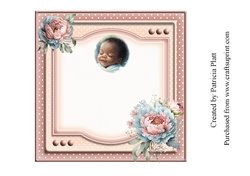 African American New Baby Girl 7x7 insert