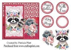 Cute Baby Raccoon 6x6 Topper