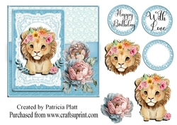 Cute Baby Lion 6x6 topper