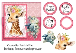 Cute Baby Giraffe 6x6 topper