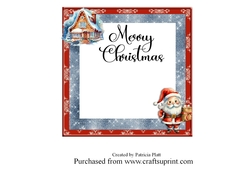 6x6 Merry Christmas Gingerbread Cottage with Santa Insert 1