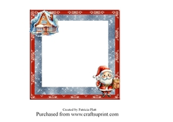 6x6 Merry Christmas Gingerbread Cottage with Santa Insert 3