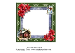 Christmas Cabin 6x6 Topper Insert Blank