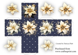 2.5 inch White Poinsettias Box
