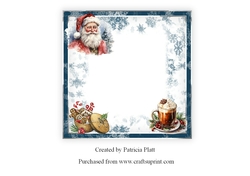 6x6 Santa with Cocoa and Cookies Blank Insert