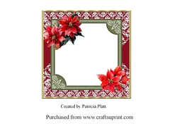 Christmas Red Poinsettias Blank Insert