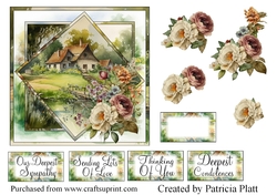 Tranquil Scene Squares in Squares Sympathy and Various Occasions