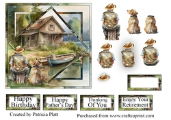 Lakeside Cabin Squares in Squares Various occasions Topper