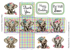 Baby Elephants Birthday, Thank You, Get Well Soon