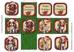 Cute Christmas Dogs Green Box