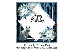 Winter Wolf Insert Happy Birthday