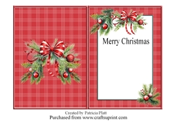 Merry Christmas Red Insert for Snowmen