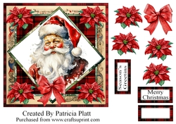 Christmas Santa Square in Squares Topper