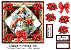 Christmas Snowman Square in Squares topper