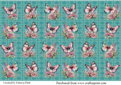 Thinking of You Butterfly Notelet Back Ground Paper
