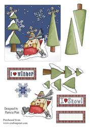 Snowman Sledding