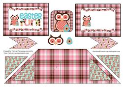 Criss Cross Pocket Easter Owls Card