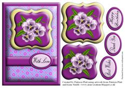 Purple Pansy Card Topper