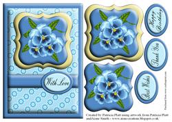 Blue Pansy Card Topper