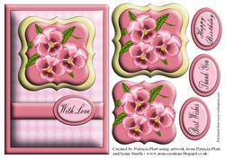 Pink Pansy Card Topper
