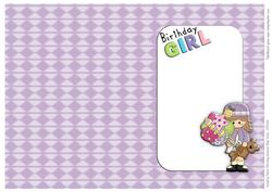 Lilac Birthday Girl Card Insert