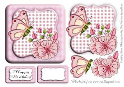 Spring Floral Square Birthday Topper