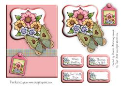 Spring Flowers and Butterfly Topper