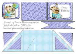 Card Criss Cross Pocket Boy Birthday Puppies
