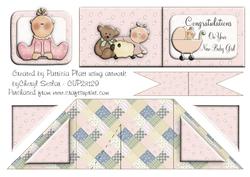 Card Criss Cross Pocket Congratulations New Baby Girl