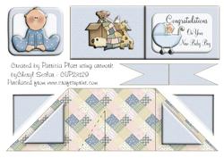 Card Criss Cross Pocket Congratulations New Baby Boy
