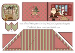 Card Criss Cross Pocket Christmas Santa and Rudolf Window
