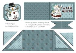 Warm Wishes Snowmen Criss Cross Pocket Card