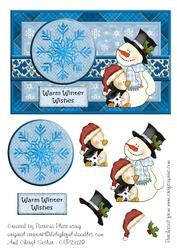 Frosty and Penguin Warm Winter Wishes Topper