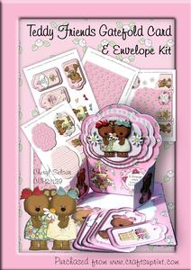 Teddy Flower Friends Gatefold Card and Envelope Kit