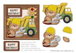 Builder Bear Birthday Card Topper