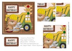 Builder Bear Birthday Pyramid Card Topper