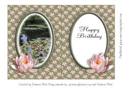 Pink Water Lily Happy Birthday Insert