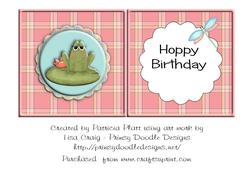 Hoppy Birthday Frog Insert