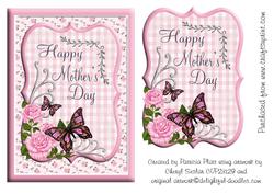 Pink Roses and Butterflies Mother's Day Topper