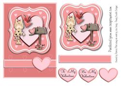 Valentine Cat Mail Topper