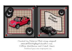 Birthday Insert for Red and Black Mini Cars