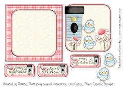 Blue Birds New Home Square Card Topper