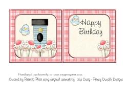 Birds Happy Birthday Square Card Insert