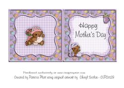 Tea Bears Happy Mother's Day Square Card Insert